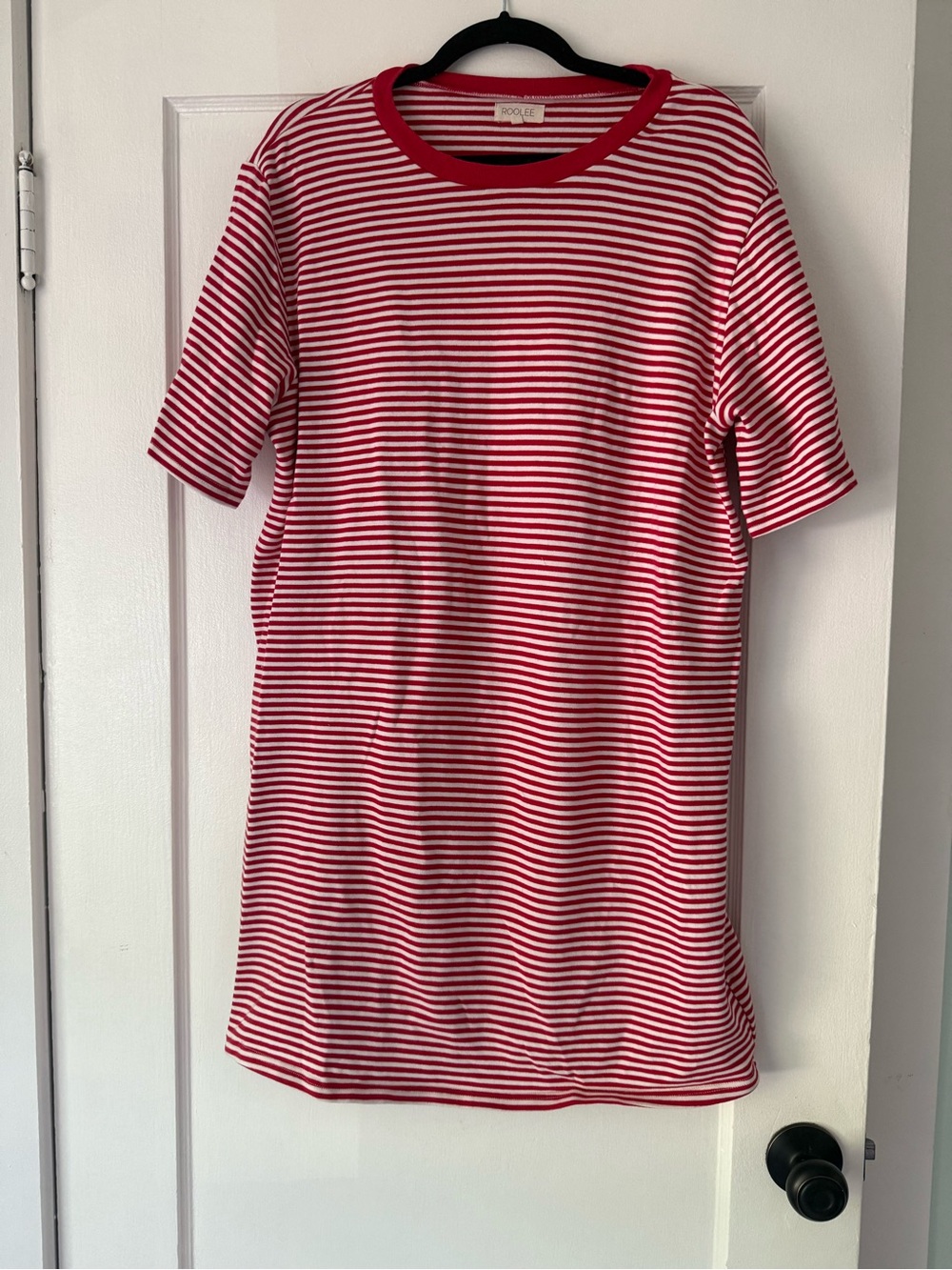 Roolee Women’s Red & White Striped Tee Dress